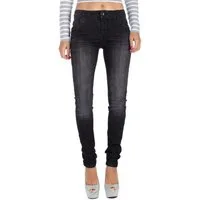Cipo & Baxx 5-Pocket-Jeans Damen Slim Fit Jeans Stonewashed BA-19CB08 (1-tlg) Stonewashed in Schwarz im Casual Look