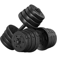 Yaheetech Hantel-Set 15/20/25/30 Kg, (2er-Set), Verstellbare Kurzhanteln mit Sternverschlüssen, rutschfest