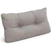 Beautissu Sitzkissen Lounge Kissen Outdoor Rückenkissen Flair LK, 50x40x12cm, Grau, 50x40x12 cm – Wetterfest Schmutzabweisend Polster für Gartenmöbel