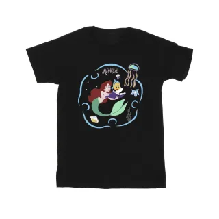 Disney - "The Little Mermaid Reading A Book" T-Shirt für Herren (Schwarz)