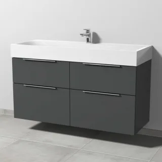 Sanipa 3way Waschtischunterbau zu Kaldewei Silenio Waschtisch mit 4 Auszügen, Anthrazit-Matt UM45722