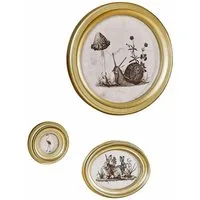 Mirabeau Wandbild Bild 3er Set Atriana antikgold