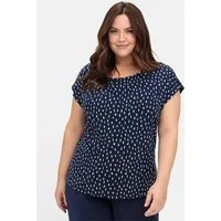 Sheego T-Shirt Kurzarmshirt Kurzarm mit Minimal-Alloverdruck