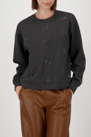 monari - Sweatshirt mit Melange-Optik anthra melange - Gr. - 40