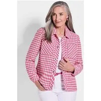 GOLDNER Jerseyblazer Blazer mit Hahnentrittmuster Langarm Damenblazer, klassisch, gemustert, Baumwollmix