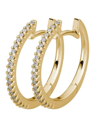 Lyomi Klappcreolen 585/- Gelbgold 38 synth. Diam. 0,24ct.
