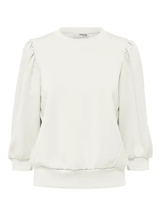selected women - SLWTENNY 3/4 SWEAT TOP NOOS Snow White - Gr. - XL