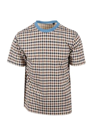 AQUASCUTUM CLUB CHECK T-SHIRT AVIO