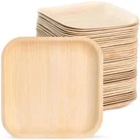 wisefood Einwegteller Palmblatt-Teller, quadratisch, 18 x 18 cm, (25 St)