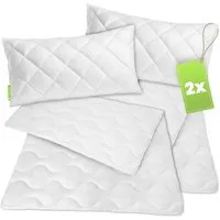 Gentle North Microfaserbettdecke + Kopfkissen Bettdecke & Kopfkissen-Set - 2-Set Kopfkissen - Ganzjahresdecke, Füllung: 100% Polyester, Reißverschluss beim Kissen - waschbar - allergikerfreundlich