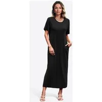 Imily Bela Maxikleid Damen Sommerliches T-Shirt Kleider (Packung, 1-tlg., 1per-Pack) Einfarbig