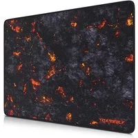 Titanwolf Gaming Mauspad XL Speed Mousepad 440 x 350 x 3 mm, Tischunterlage, strapazierfähig, rutschfest, abwaschbar, Geschwindigkeit & Präzision, Lavamotiv