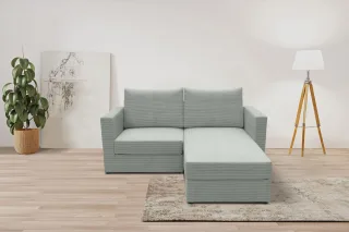 DOMO collection 2-Sitzer "Bibury smartes, modulares Ecksofa aus Sofa & Hocker mit Schlaffunktion" Sitzfläche mit Federkern, inkl. 2 Rückenkissen