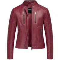 REPUBLIX Lederjacke MYRNA Echtleder Damen Biker Zipper Jacke