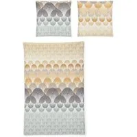 Irisette Bettwäsche Irisette Seersucker Bettwäsche Easy 8384-90 Fächer orange blau 135x200, Soft Seersucker, 2 teilig