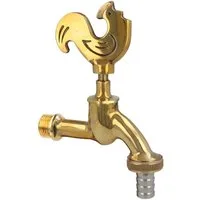 tecuro Auslaufventil Nostalgie-Auslaufventil GOCKEL, 1/2 Zoll Wandanschluss, Messing