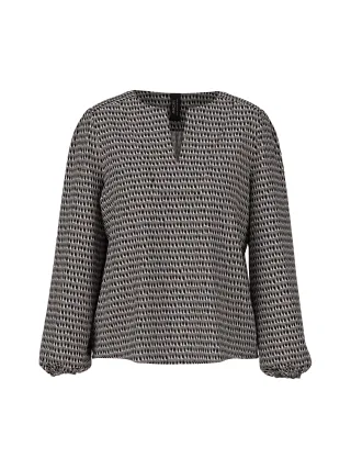 Marc Cain Collections - Viskosebluse mit Sprinkles-Print soft charcoal - Gr. - 40
