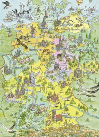 Ravensburger 07541 - Mein erstes Schulpuzzle: Buntes Deutschland - 80 Teile Puzzle