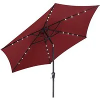 Kingsleeve Sonnenschirm, LED Beleuchtung Solarbetrieben Neigbar Wasserabweisend