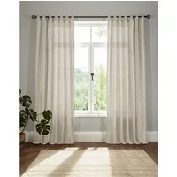 OTTO home Vorhang Elby 1 (1 St), Schlaufen, halbtransparent, Jacquard, transparent, basic, monochrom, bis 295 cm Länge