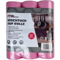 FTWdesign Universal Wischtuch auf Rolle in pink im 3er Set Reinigungstücher