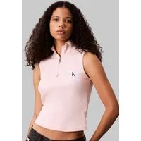 Calvin Klein Jeans Tanktop A- WOVEN LABEL SL QZ TOP Mit Rundhalsausschnitt