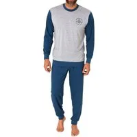 Normann Pyjama Normann Herren langarm Schlafanzug mit Bündchen in eleganter Optik