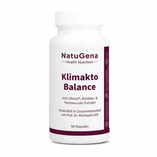 NatuGena KlimaktoBalance | 90 Kapseln | mit Lifenol®, Rotklee & Yamswurzel | für Frauen in den Wechseljahren | vegan
