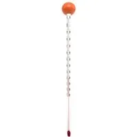 Lantelme Kochthermometer Teethermometer mit Holzkugel Farbwahl Tee Teekanne Glas Thermometer, Teethermometer 1-tlg., Holzkugel Farbe wählbar, 24cm lang, Teewasser Temperatur bis 110°C Analog, gut ablesbare Skala