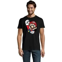 Blondie & Brownie T-Shirt Herren Super Mario Faust Nerd Konsole Gaming Spiel Retro Herren Super Mario Faust T-Shirt Retro Gaming mit Frontdruck Nerd Look