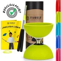 Diabolo Freizeitsport Diabolo Set Basic & Pro - inkl. Alu-Handstäben, Ersatzschnur, Anleitung, Diabolo Set Pro Kugellager mit Alustäben für Kinder ab 5