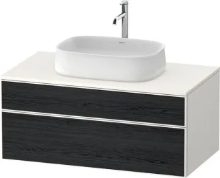 Duravit Zencha Konsolenwaschtischunterbau wandhängend Eiche Schwarz & Weiß Matt & Supermatt 1000x550 ZE4821016840000