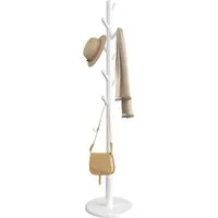 VASAGLE Garderobenständer Kleiderständer, Jackenständer Baumform, für Flur, 40 cm d X 171.8 cm H, 8 Haken für Jacken, Hüte, Haken und Haltestange aus Kautschukholz