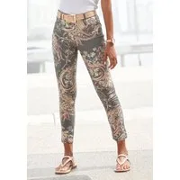 LASCANA 7/8-Jeggings aus bequemen Stretch-Denim mit Paisleyprint, schmale Passform, Super-Stretch-Qualität, Sommerhose