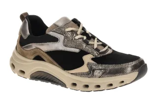 Gabor 76.986.23 ROLLINGSOFT Damen-Sneaker schwarz/mocca/desert k. bequem mit ...