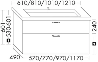 Burgbad WTU.-Schr. Sys30 PG1 Aqua 601x570x490 Weiß Matt, WYKK057F1719 WYKK057F1719