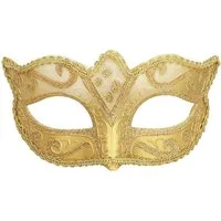 Boland Verkleidungsmaske Venezianische Kunststoffmaske gold, Eine Colombina-Maske für den venezianischen Karneval