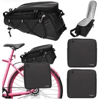 Trizand Fahrradtasche Gepäckträgertasche Thermotaschen 16 L (Spar-Set, widerstandsfähig), Zwei Seitentaschen + zentrale Thermotasche mit ca. 16 L Gesamtvolumen