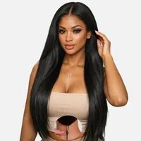 LuxusKollektion Echthaarperücke Perücke Echthaar Damen 13x6 60 cm Full 13x6 Lace Front Natural Color