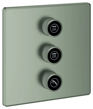 GROHE 3-fach Unterputz-Ventil Grohtherm Smart Control 29127 eckig satin steel, 29127MS0 29127MS0