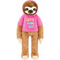 soma Kuscheltier Faultier Kuscheltier XXL 85cm Plüschtier Plush Stofftier Hang Out Rosa (Set, 1-St., Geschenk-Set), Riesiges Faultier mit blauem „Chill“-Hoodie zum Kuscheln & Verschenken