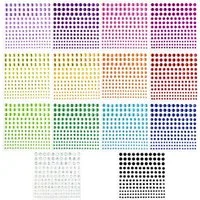 FOUORTUNATE-BEE Schmuckset Selbstklebende Strasssteine Set 14 Farben für DIY Deko & Basteln, Strass Sticker Set 14 Farben 4 Größen für Nägel Basteln Deko
