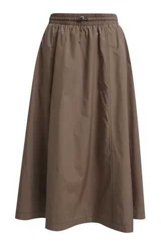 Milano Italy - A-Shape skirt dividing seams at front and backside, no sideseams taupe - Gr. - 34