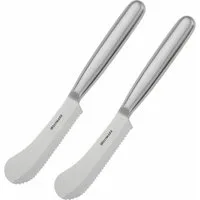 WESTMARK Brötchenmesser 2 Stk, 10 cm Klinge, Frühstücksmesser klassisch, Rostfreier Edelstsahl, Rostfreier Edelstahl, Wellenschliffklinge