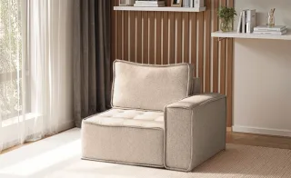 Sessel SANDE 1-Sitzer Modul Stoff Alpine Toffee Seite Rechts