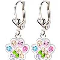 schmuck23 Paar Ohrhänger Kinder Ohrringe Kristall Pfote 925 Silber, Sterling Silber