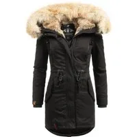Navahoo Wintermantel Bombii stylischer Damen Winterparka mit Kunstfell-Kapuze