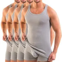 HERMKO Unterhemd Achselhemd (Pack, 4er) 100 % Bio Baumwolle Tank Top Basic Feinripp hergestellt in EU