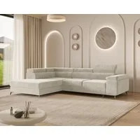 MOEBLO Ecksofa OSTIN, 290 cm – Modernes L-Sofa mit Schlaffunktion, Bettkasten und verstellbaren Kopfstützen, Cord oder Strukturstoff, - (BxHxT): 290 x 75–90 x 202 cm