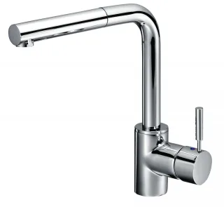 KAJA-Ipuri Einhebel-Küchenb. mit ausziehb. Auslauf, Zylinderstifthebel, velourschrom 55835-E